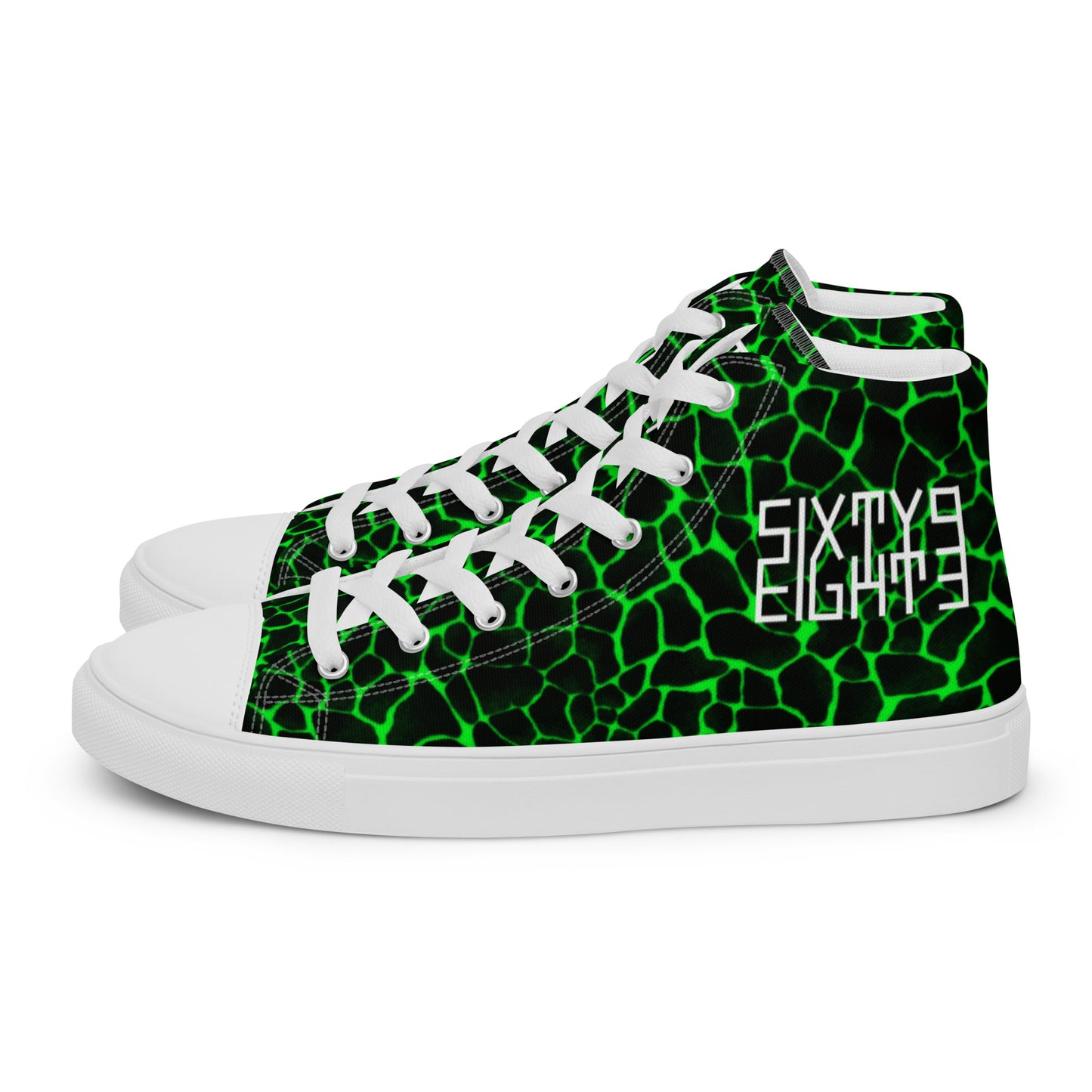 Sixty Eight 93 Logo White Boa Black Lime Men's High Top Shoes