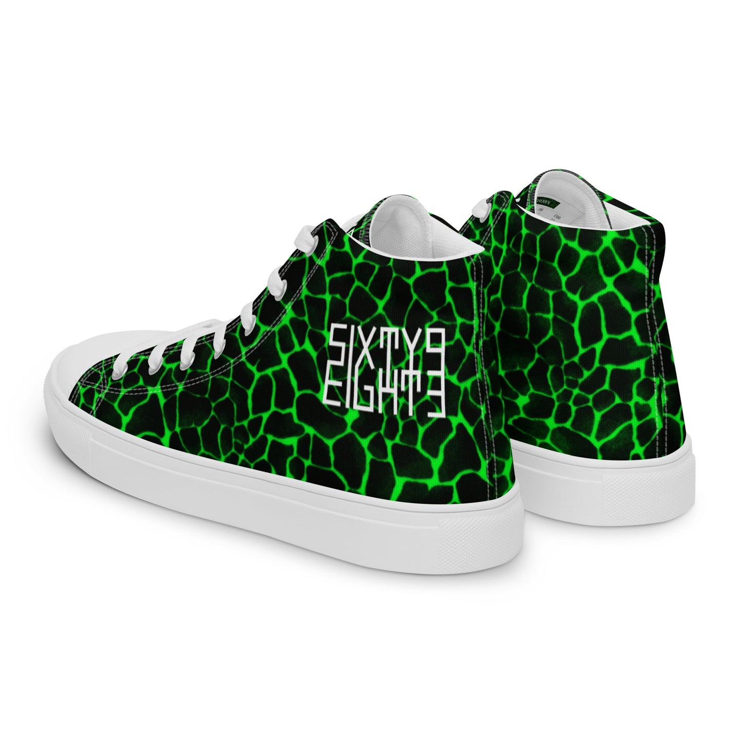 Sixty Eight 93 Logo White Boa Black Lime Men's High Top Shoes