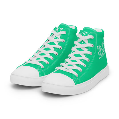 Sixty Eight 93 Logo White Sea Green Men's High Top Shoes