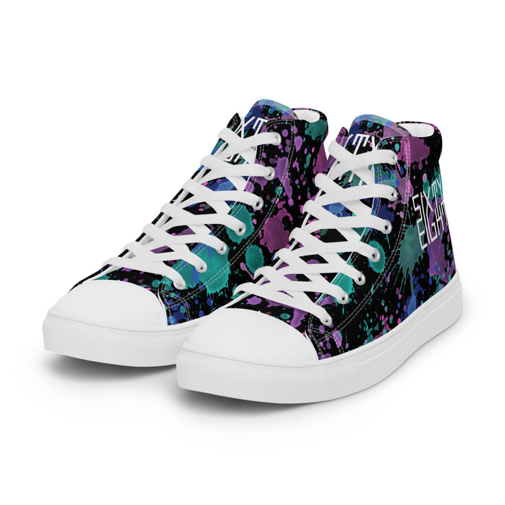 Sixty Eight 93 Logo White Splatter #9.2 Men's High Top Shoes