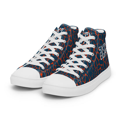 Sixty Eight 93 Logo White Boa Royal Blue & Red Men's High Top Shoes