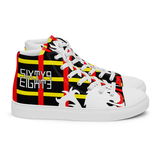 Sixty Eight 93 Logo White & Black BYR Lionheart Men's High Top Shoes