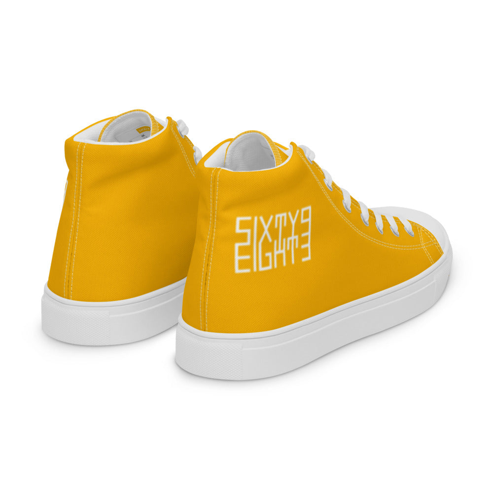 Sixty Eight 93 Logo White Orange Men's High Top Shoes