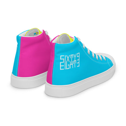 Sixty Eight 93 Logo White Berry Blue Lemonade Men's High Top Shoes