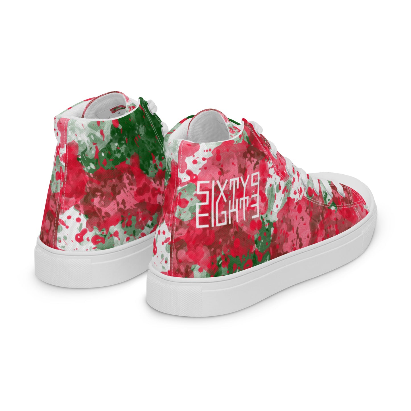 Sixty Eight 93 Logo White Crème Rose Green Men's High Top Shoes