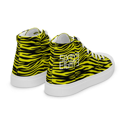 Sixty Eight 93 Logo White Zebra Black Lemonade Men's High Top Shoes