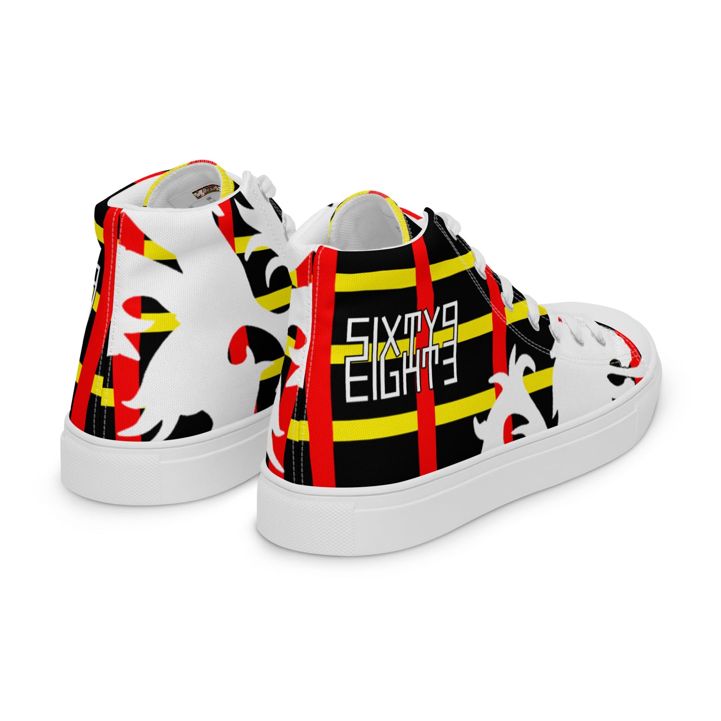 Sixty Eight 93 Logo White & Black BYR Lionheart Men's High Top Shoes