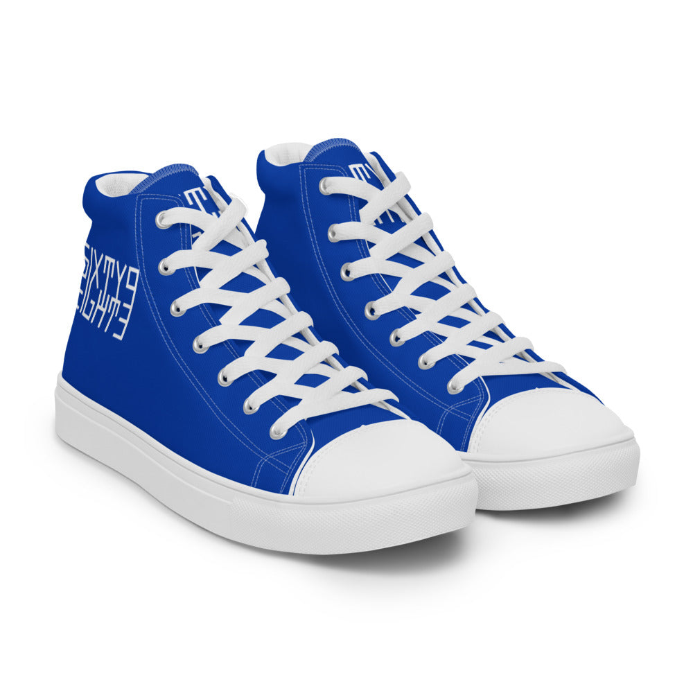 Sixty Eight 93 Logo White Blue Men's High Top Shoes