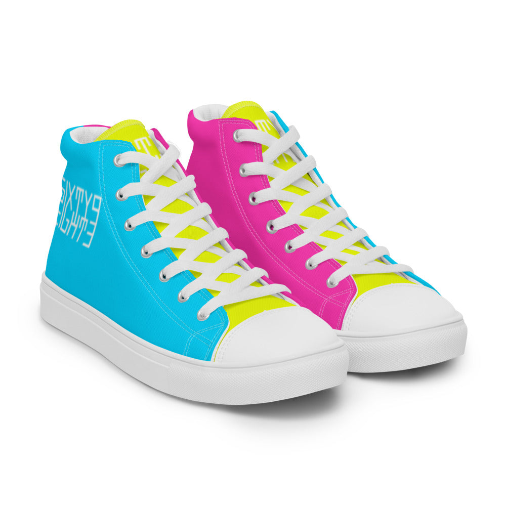 Sixty Eight 93 Logo White Berry Blue Lemonade Men's High Top Shoes