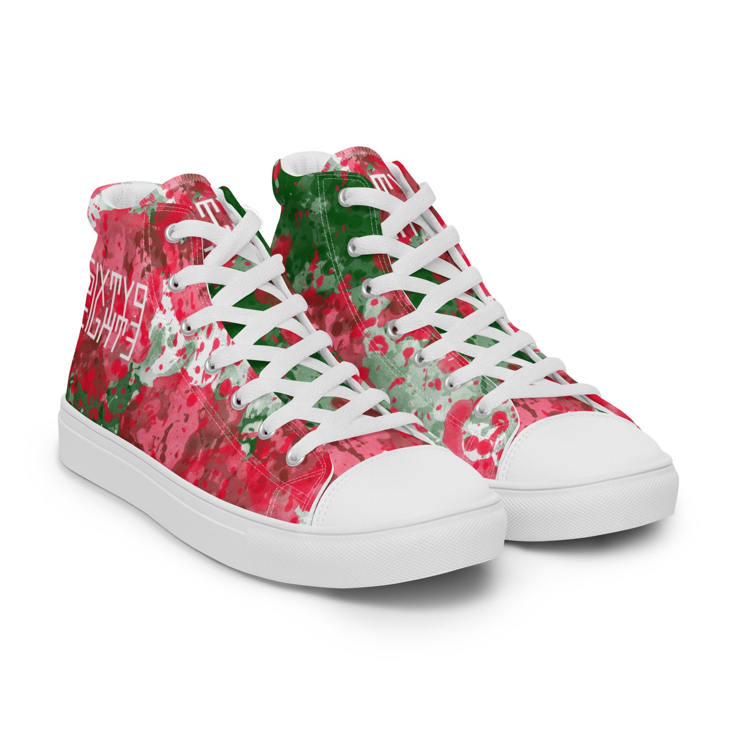 Sixty Eight 93 Logo White Crème Rose Green Men's High Top Shoes