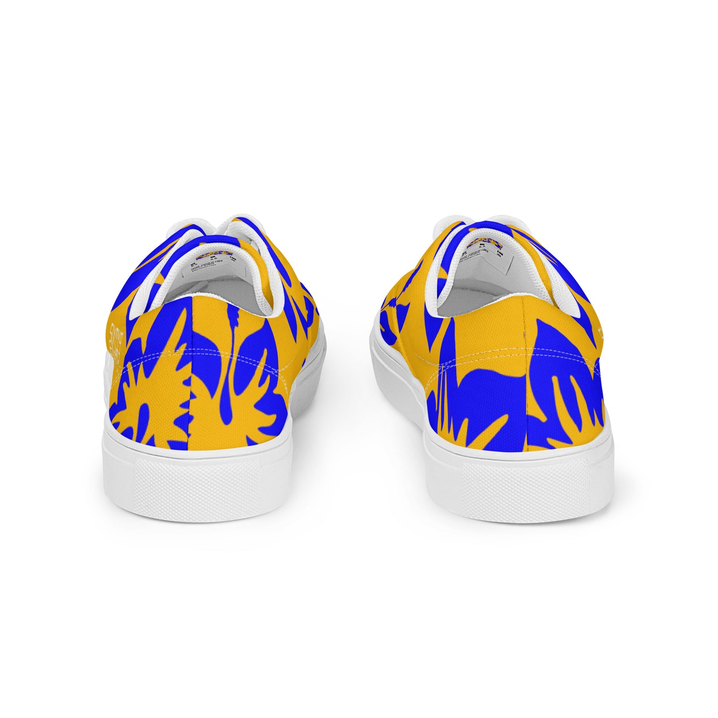 Sixty Eight 93 Logo White Hibiscus Blue & Orange Men's Low Top Shoes