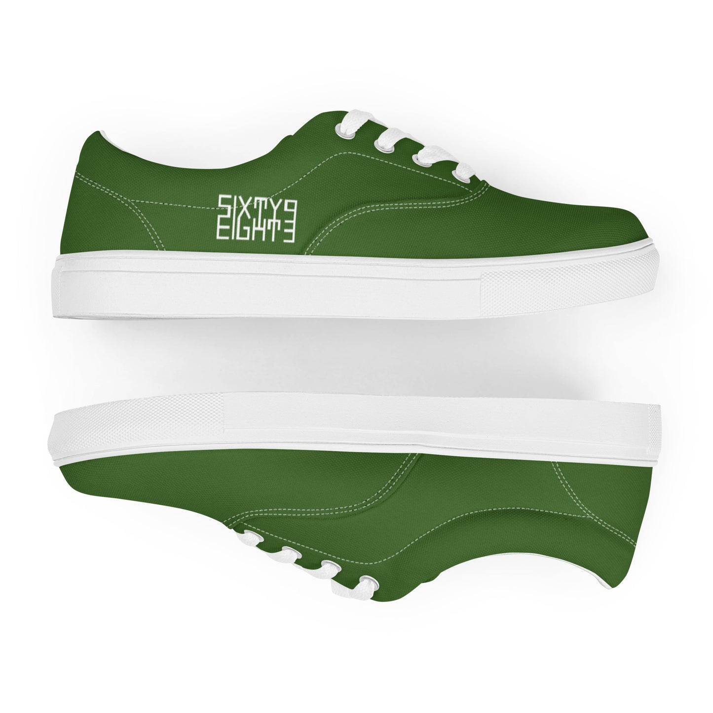 Sixty Eight 93 Logo White & Forest Green Men's Low Top Shoes