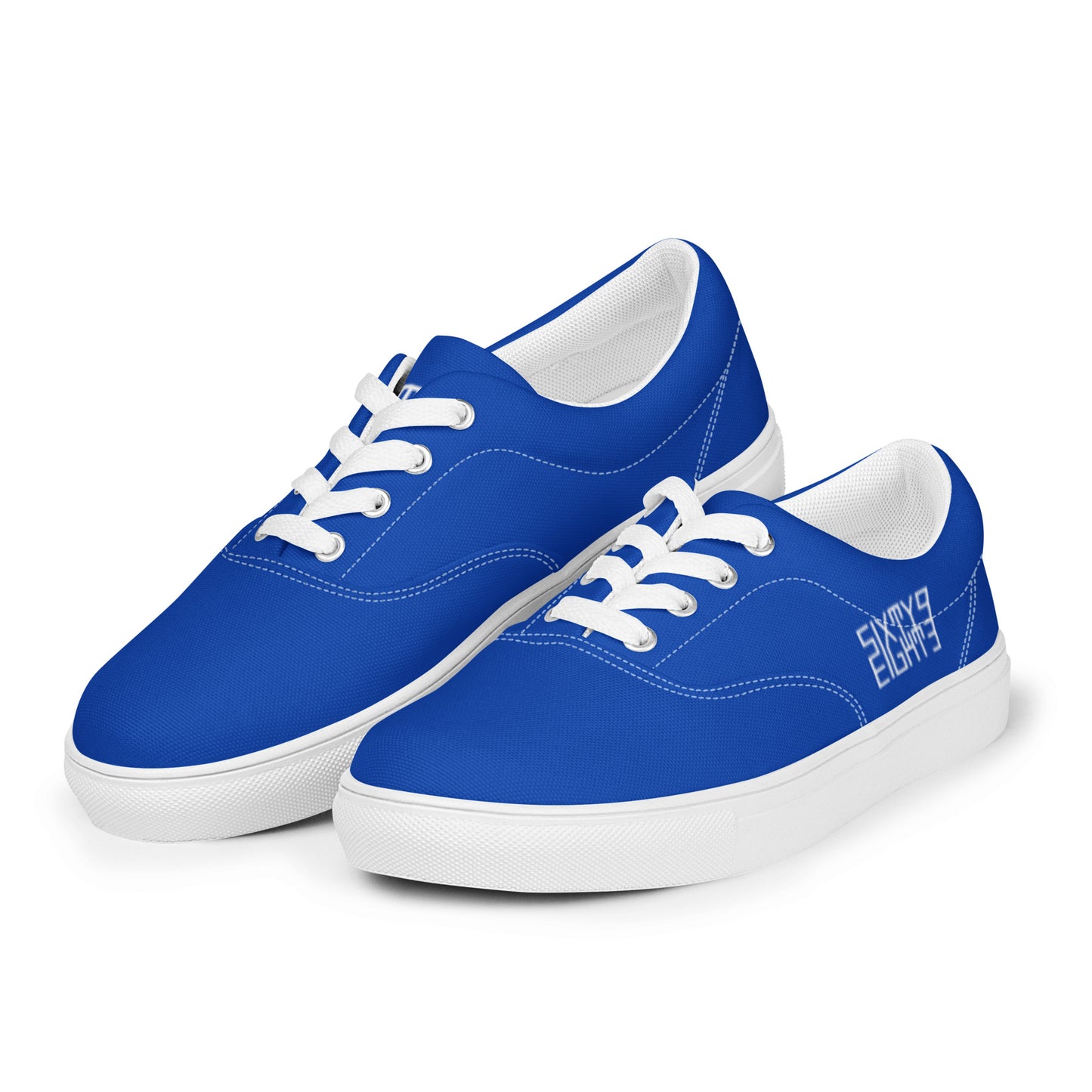 Sixty Eight 93 Logo White & Blue Men's Low Top Shoes