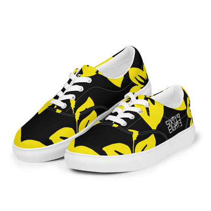 Sixty Eight 93 Logo White Hibiscus Gold & Black Men's Low Top Shoes