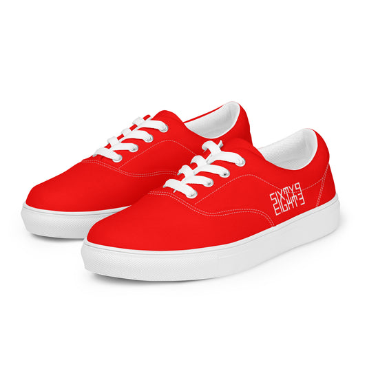 Sixty Eight 93 Logo White & Red Men's Low Top Shoes