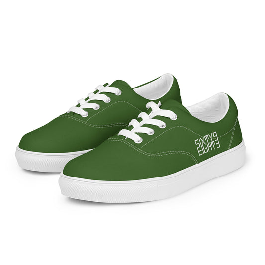 Sixty Eight 93 Logo White & Forest Green Men's Low Top Shoes