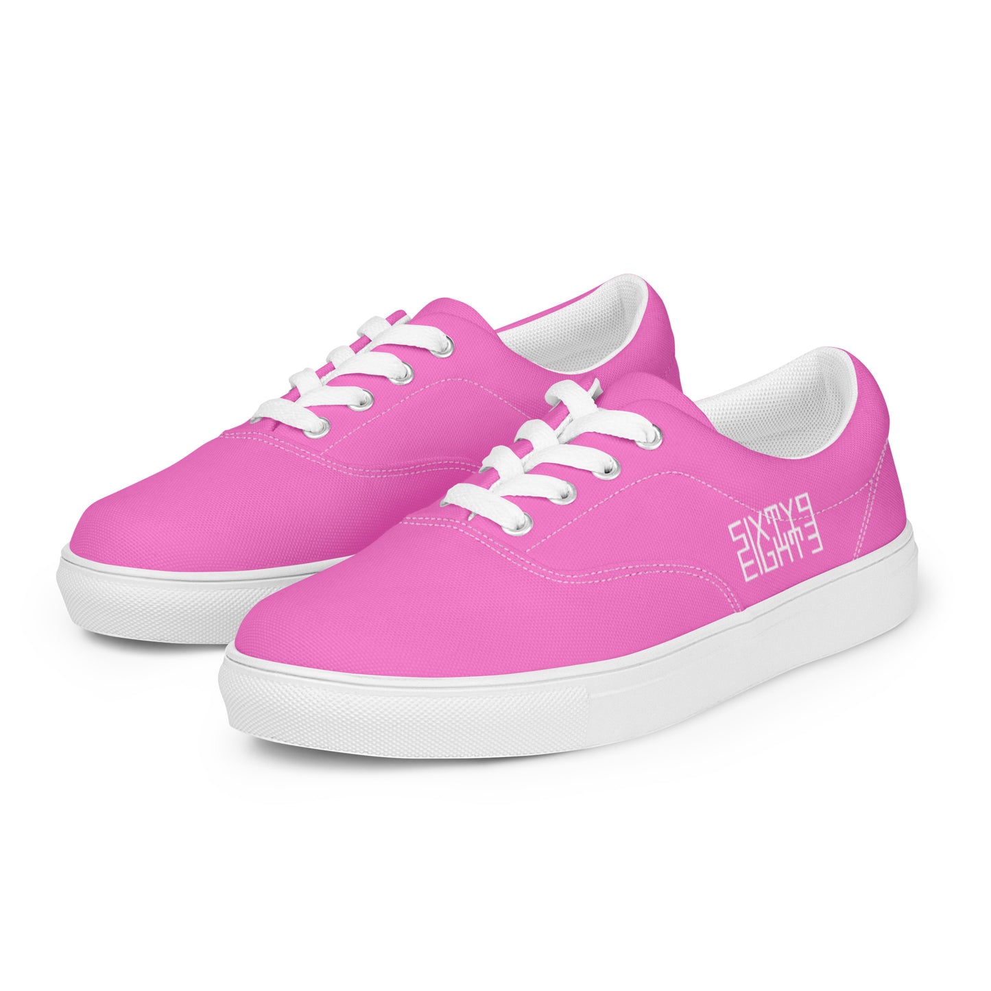 Sixty Eight 93 Logo White & Pink Men's Low Top Shoes
