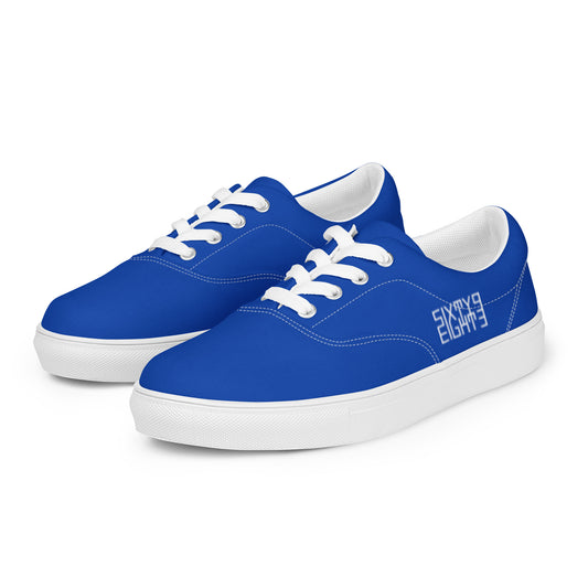 Sixty Eight 93 Logo White & Blue Men's Low Top Shoes