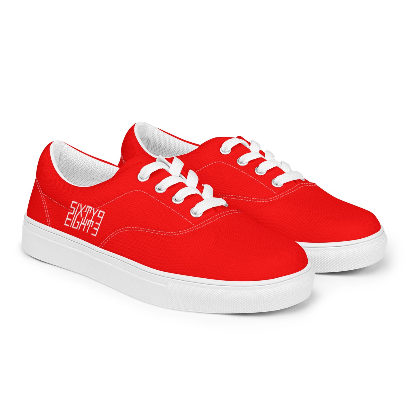 Sixty Eight 93 Logo White & Red Men's Low Top Shoes