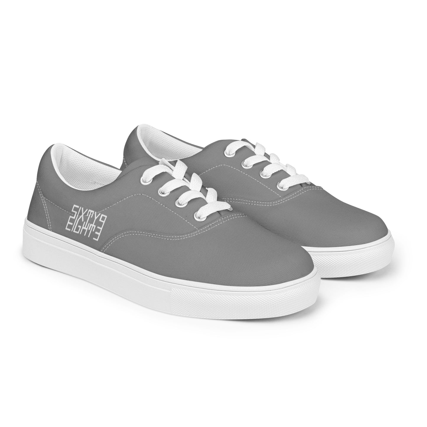 Sixty Eight 93 Logo White & Grey Men's Low Top Shoes