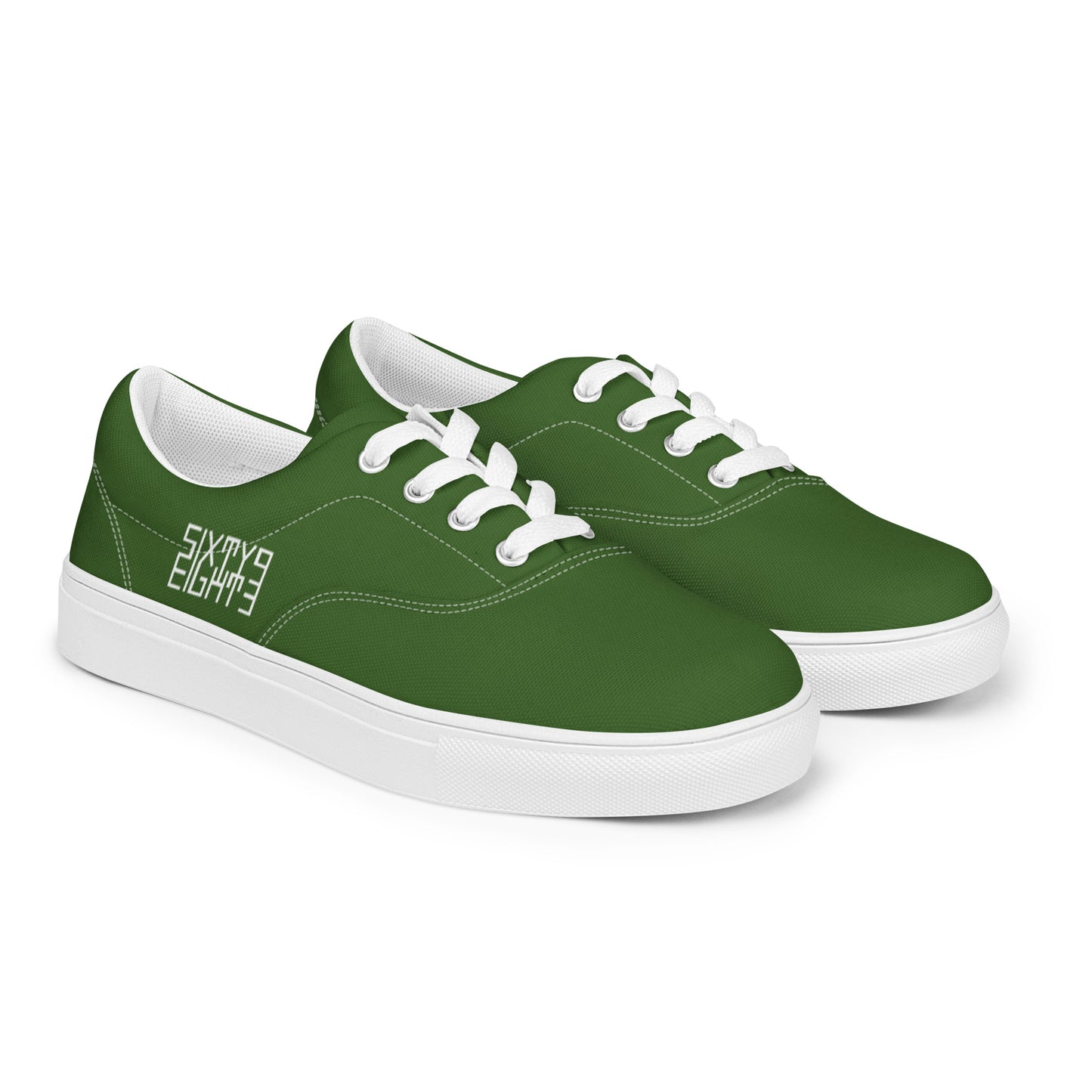 Sixty Eight 93 Logo White & Forest Green Men's Low Top Shoes