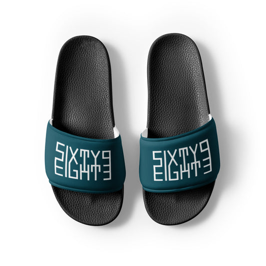 Sixty Eight 93 Logo White Dark Teal Men’s Slides