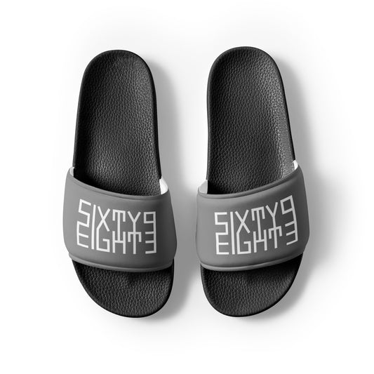 Sixty Eight 93 Logo White & Grey Men's Slides