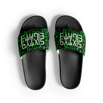 Sixty Eight 93 Logo White Boa Black Lime Men's Slides