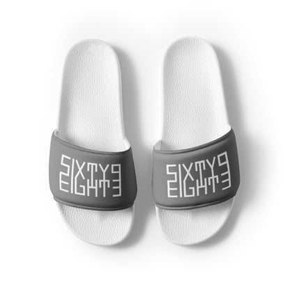 Sixty Eight 93 Logo White & Grey Men's Slides