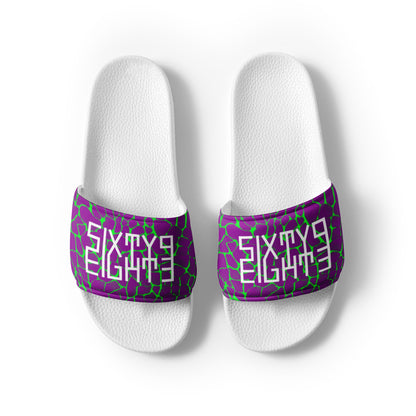 Sixty Eight 93 Logo White Boa Purple Lime Men’s Slides