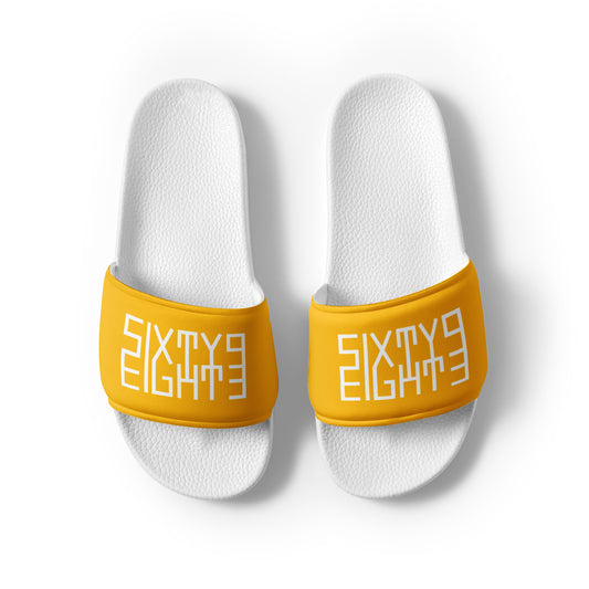 Sixty Eight 93 Logo White & Orange Men's Slides