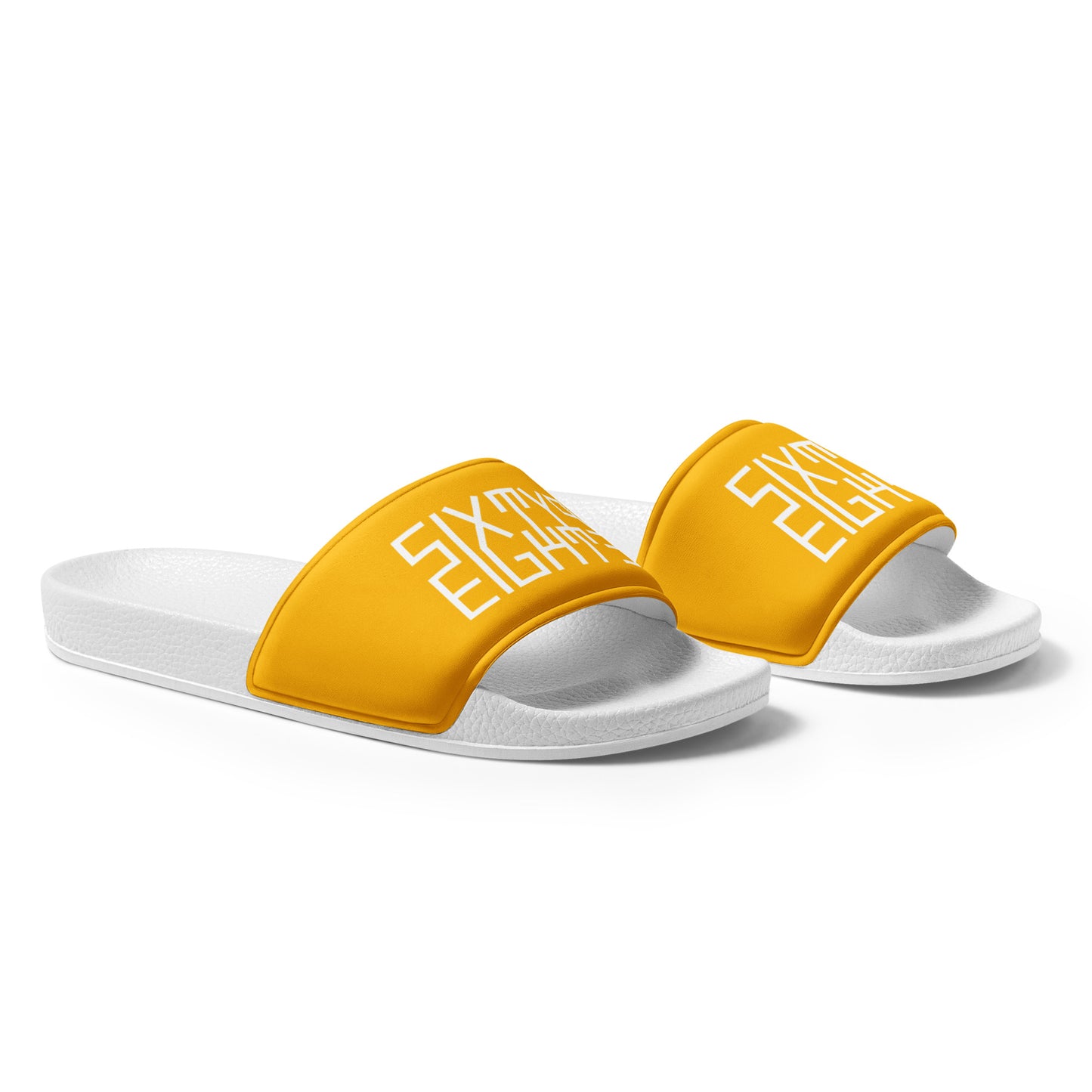 Sixty Eight 93 Logo White & Orange Men's Slides