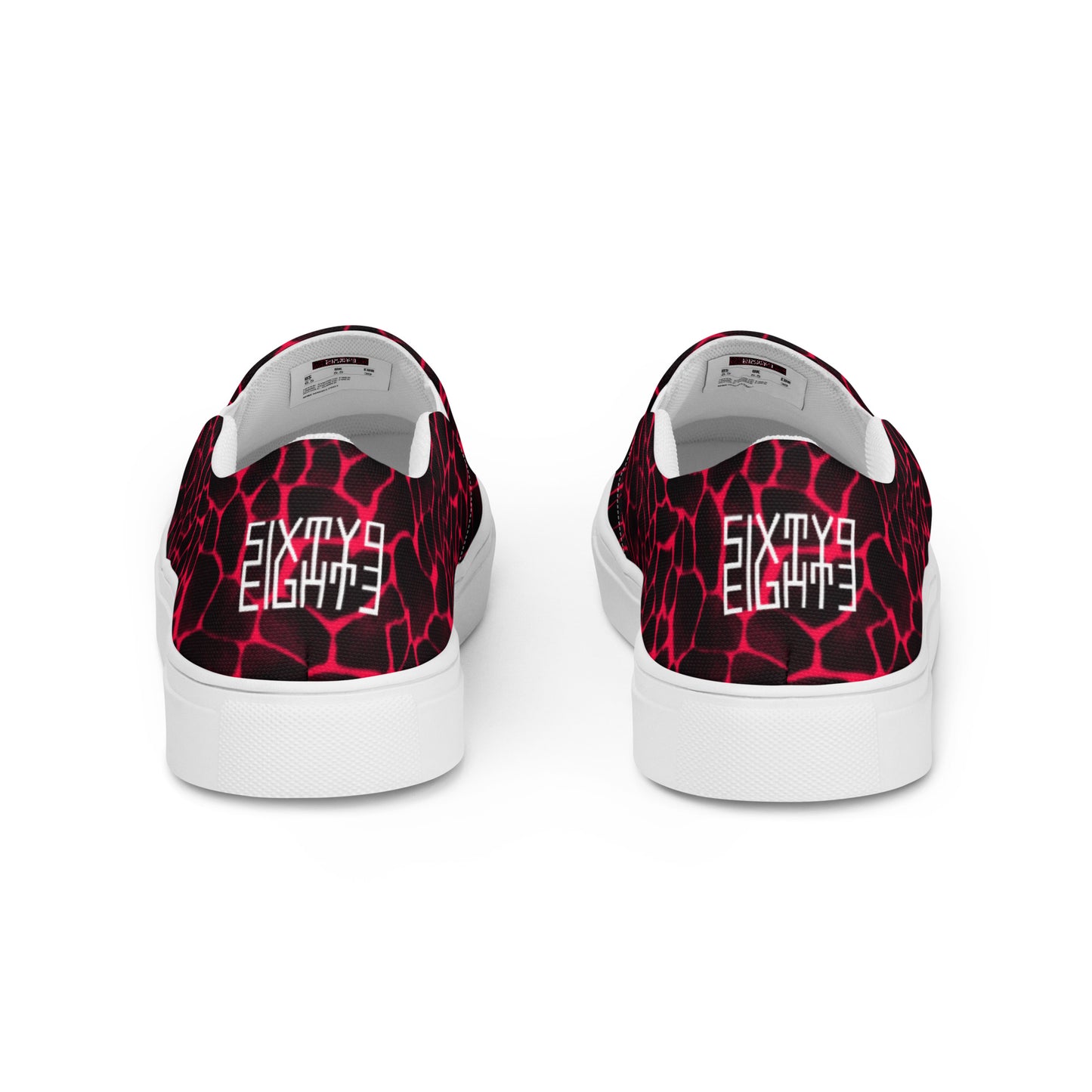 Sixty Eight 93 Logo White Boa Red & Black Men's Slip On Shoes