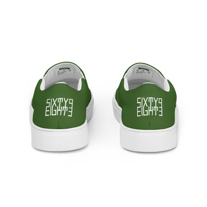 Sixty Eight 93 Logo White & Forest Green Men's Slip On Shoes