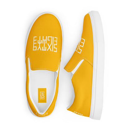 Sixty Eight 93 Logo White & Orange Men's Slip On Shoes