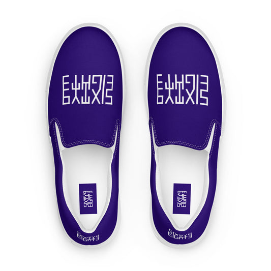 Sixty Eight 93 Logo White & Royal Blue Men's Slip On Shoes