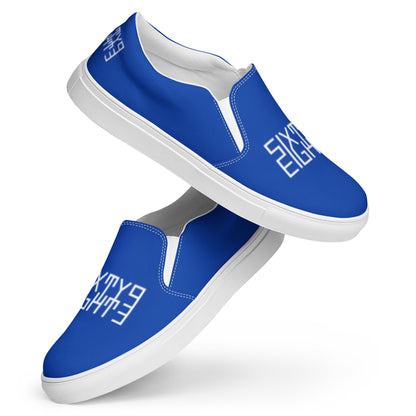 Sixty Eight 93 Logo White & Blue Men's Slip On Shoes