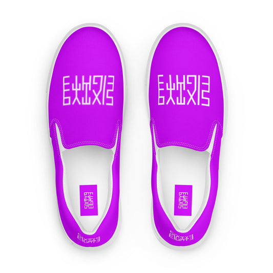 Sixty Eight 93 Logo White & Purple Men's Slip On Shoes