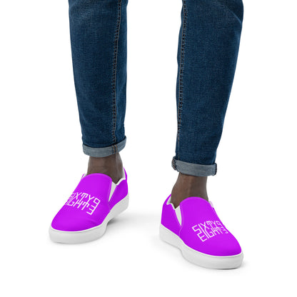 Sixty Eight 93 Logo White & Purple Men's Slip On Shoes