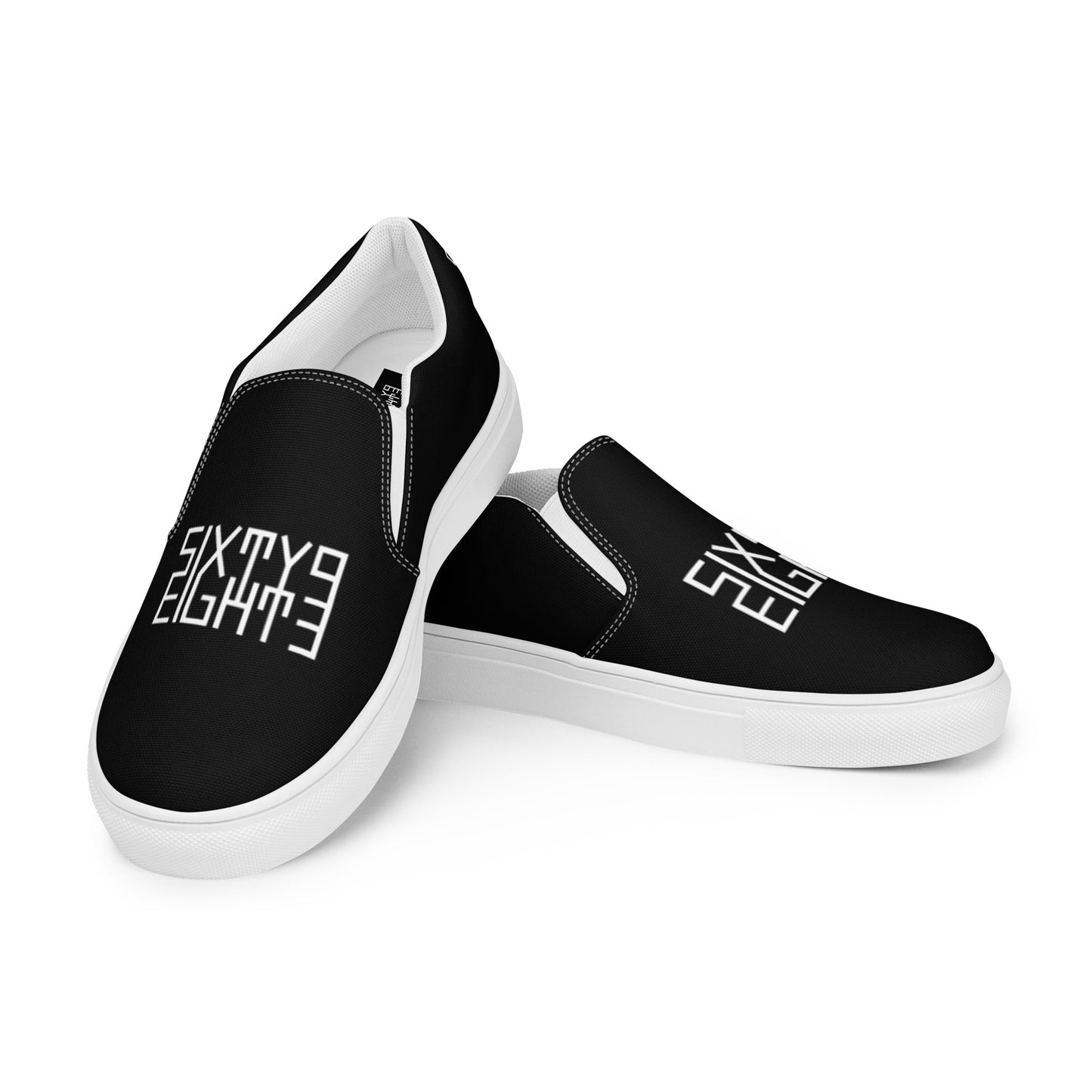Sixty Eight 93 Logo White & Black Men's Slip On Shoes