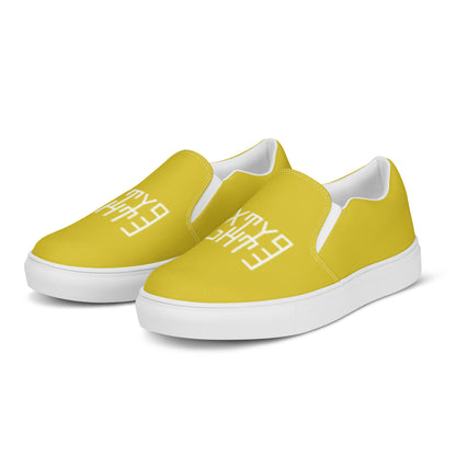Sixty Eight 93 Logo White & Gold Men's Slip On Shoes