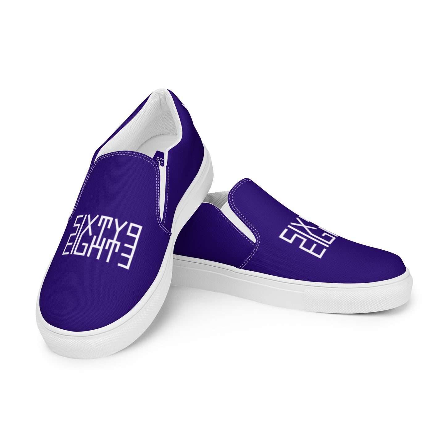 Sixty Eight 93 Logo White & Royal Blue Men's Slip On Shoes
