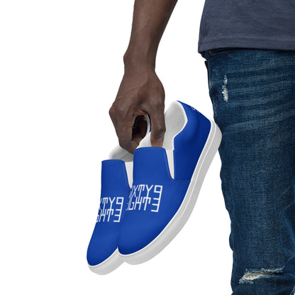 Sixty Eight 93 Logo White & Blue Men's Slip On Shoes