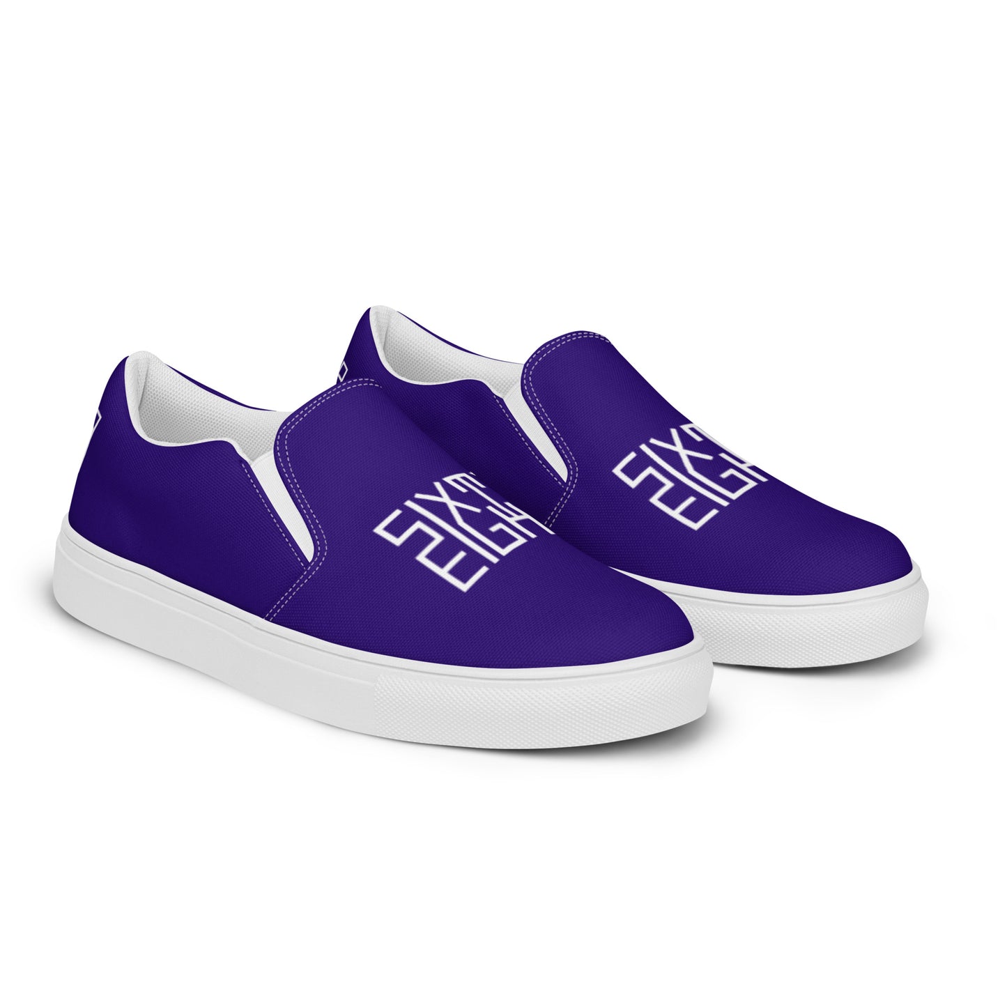Sixty Eight 93 Logo White & Royal Blue Men's Slip On Shoes