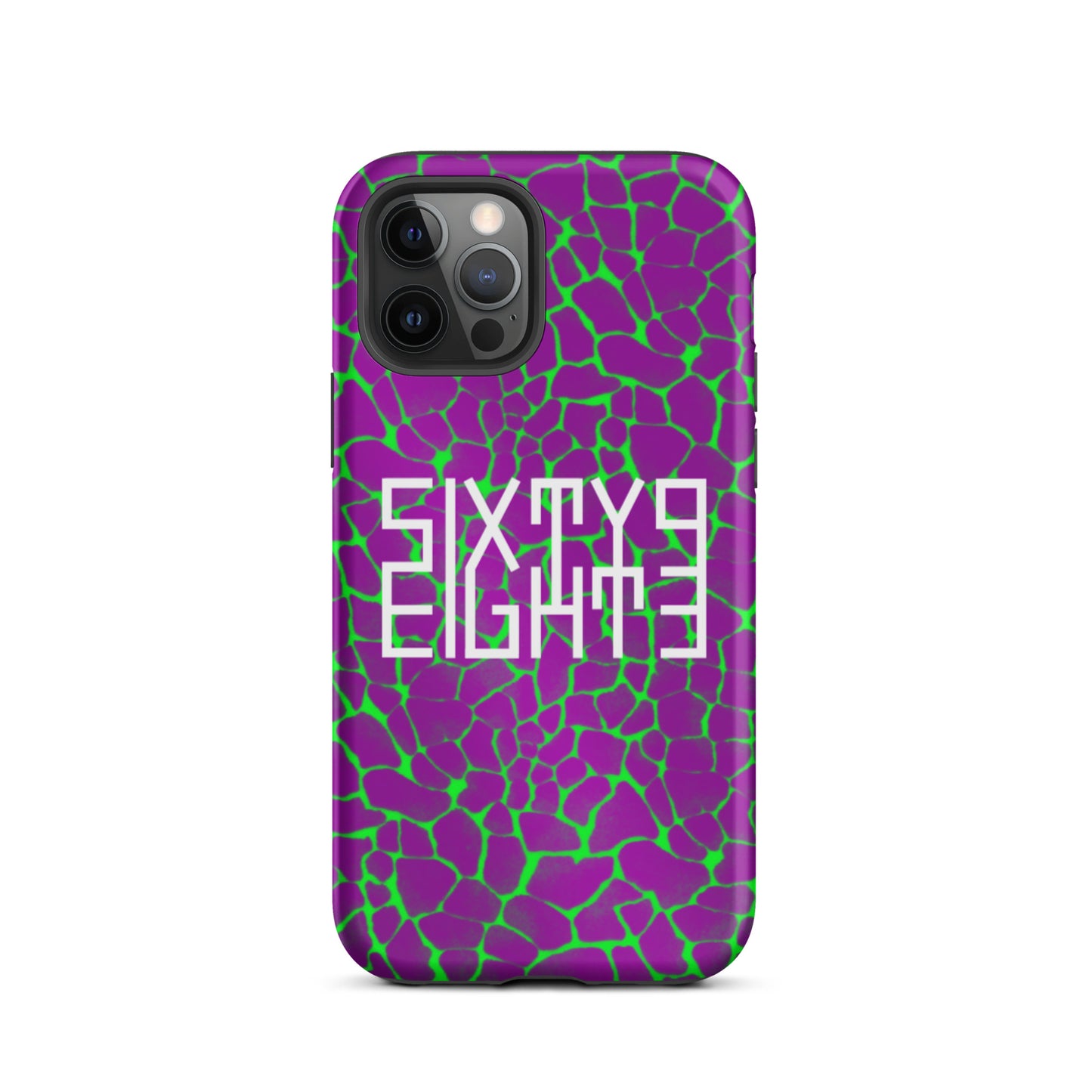 Sixty Eight 93 Logo White Boa Purple Lime Tough iPhone Case