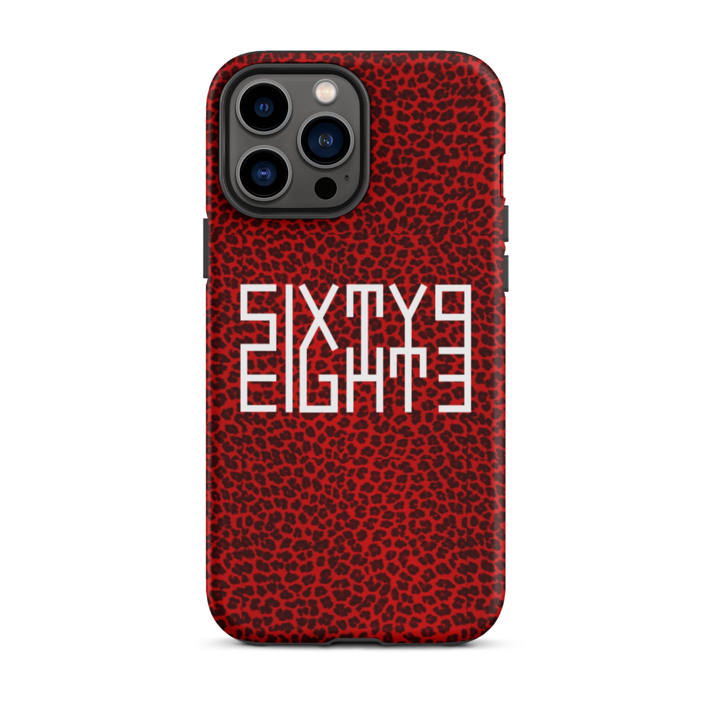 Sixty Eight 93 Logo White Cheetah Red Tough iPhone Case