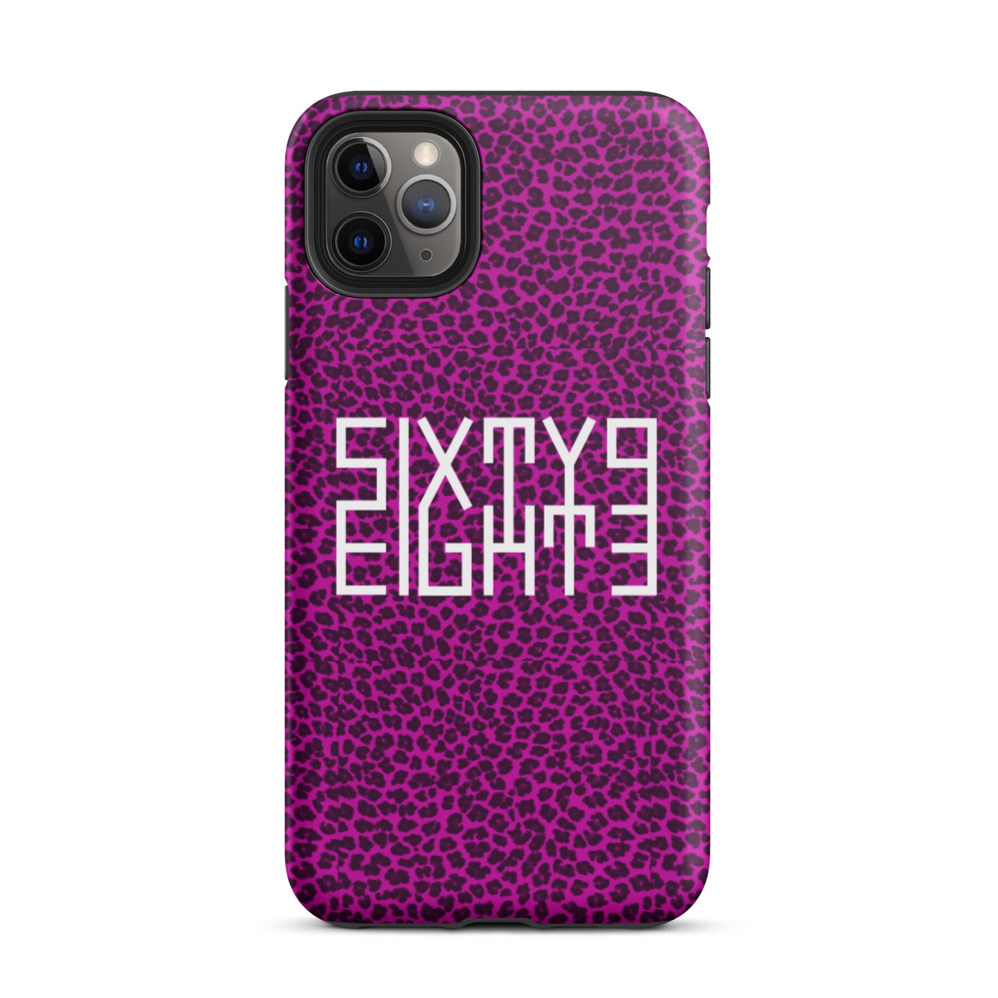 Sixty Eight 93 Logo White Cheetah Fuchsia Tough iPhone Case