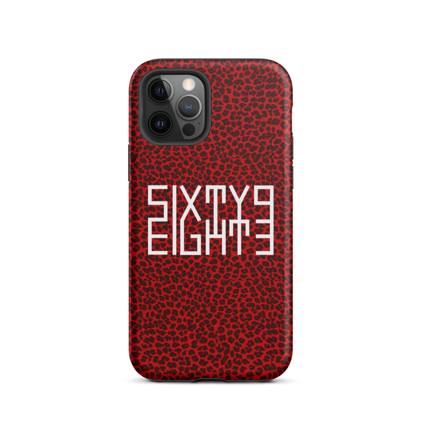 Sixty Eight 93 Logo White Cheetah Red Tough iPhone Case