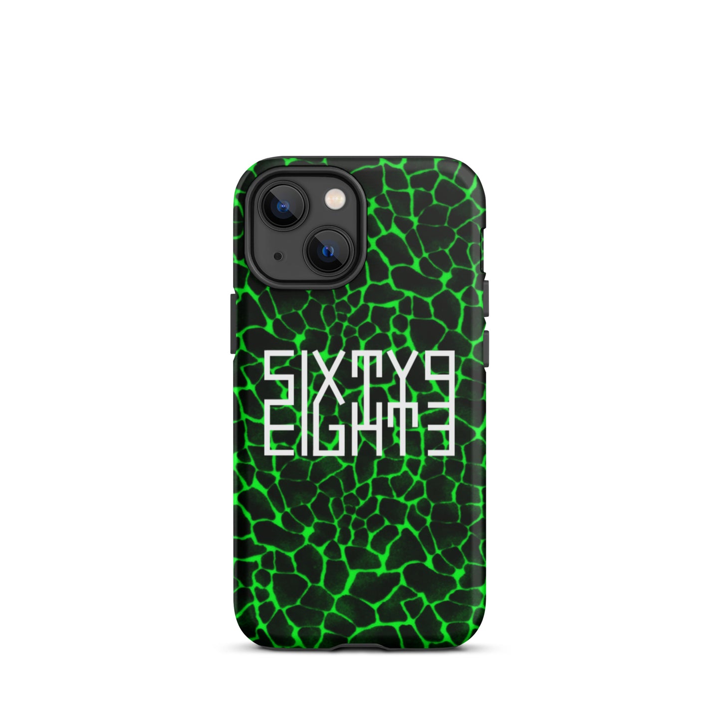 Sixty Eight 93 Logo White Boa Black Lime Tough iPhone Case