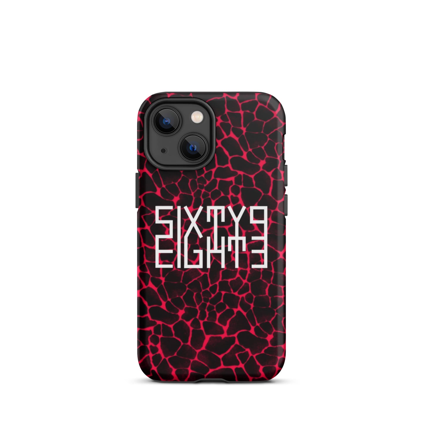Sixty Eight 93 Logo White Boa Red & Black Tough iPhone Case